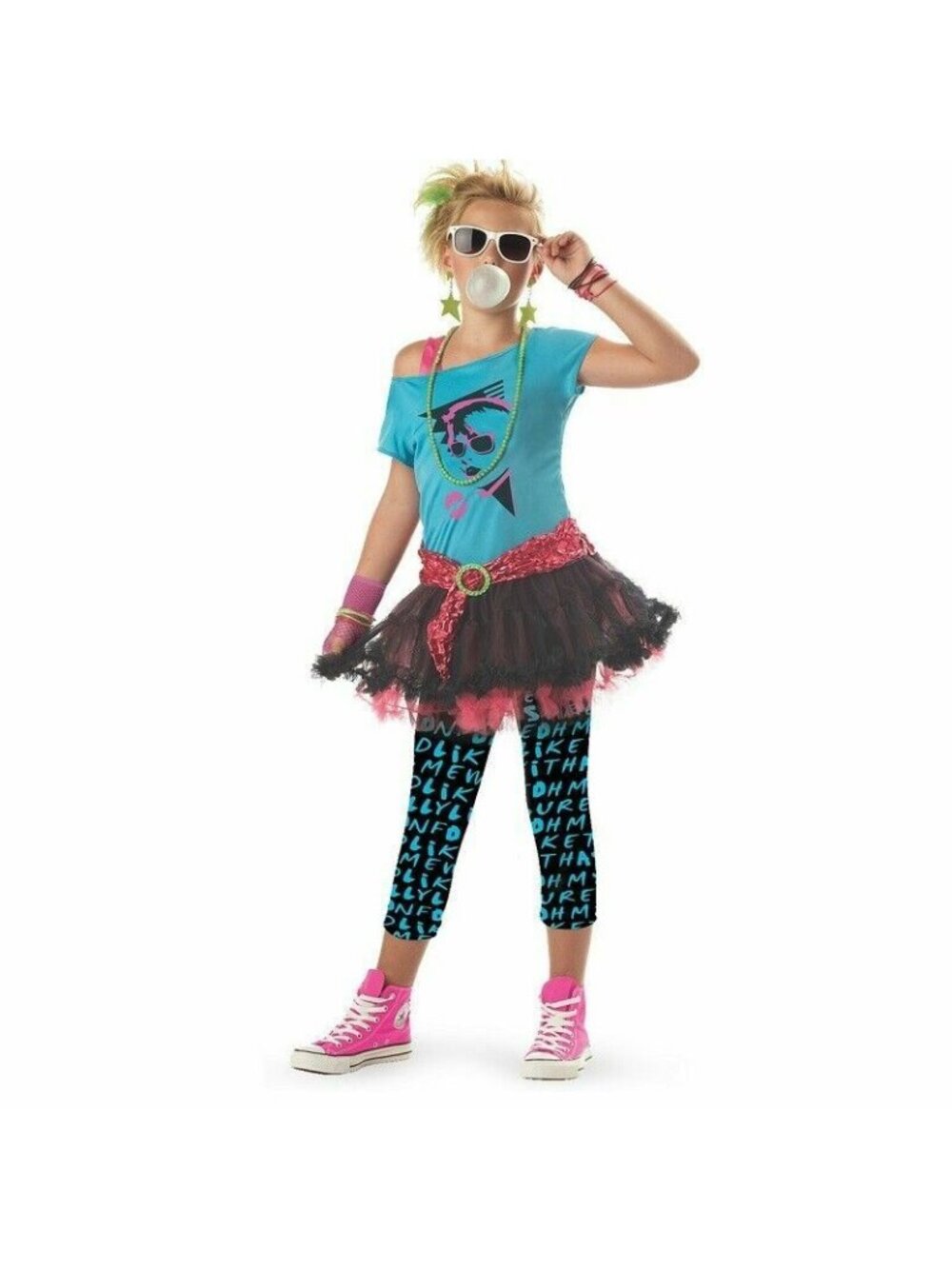 NIB Valley Girl 80's Pop Star Rock Star Costume Junior Teen 7-9 Punk Retro